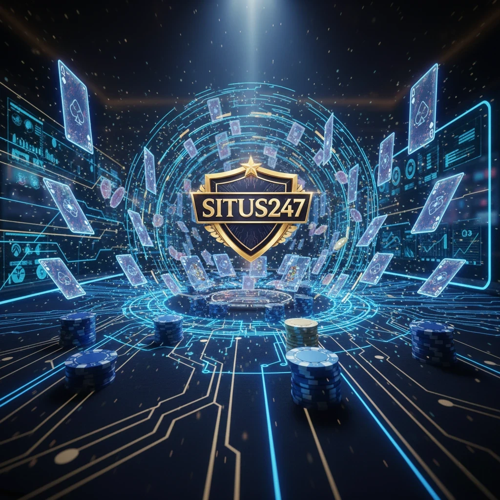 Banner premium Situs247 situs judi online terlengkap dengan desain futuristik elegan